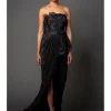 Black Jersey Draped Dress