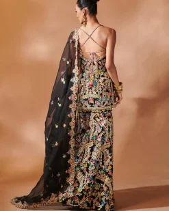 Black Kurta And Sharara Set