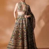 Black Multi Thread Embroidery Lehenga Set