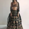 Black Multi-Thread Lehenga Set