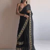 Black Multi-Thread Sari Set