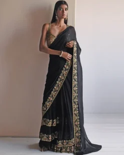 Black Multi-Thread Sari Set