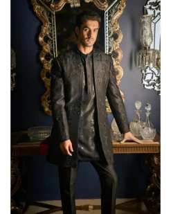 Black Open Jacket Set