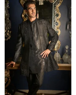 Black Open Jacket Set