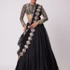Black Organza Lehenga Set