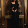Black Organza Ruffle Skirt Sari Set