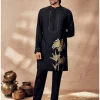 Black Palm Blooms Kurta