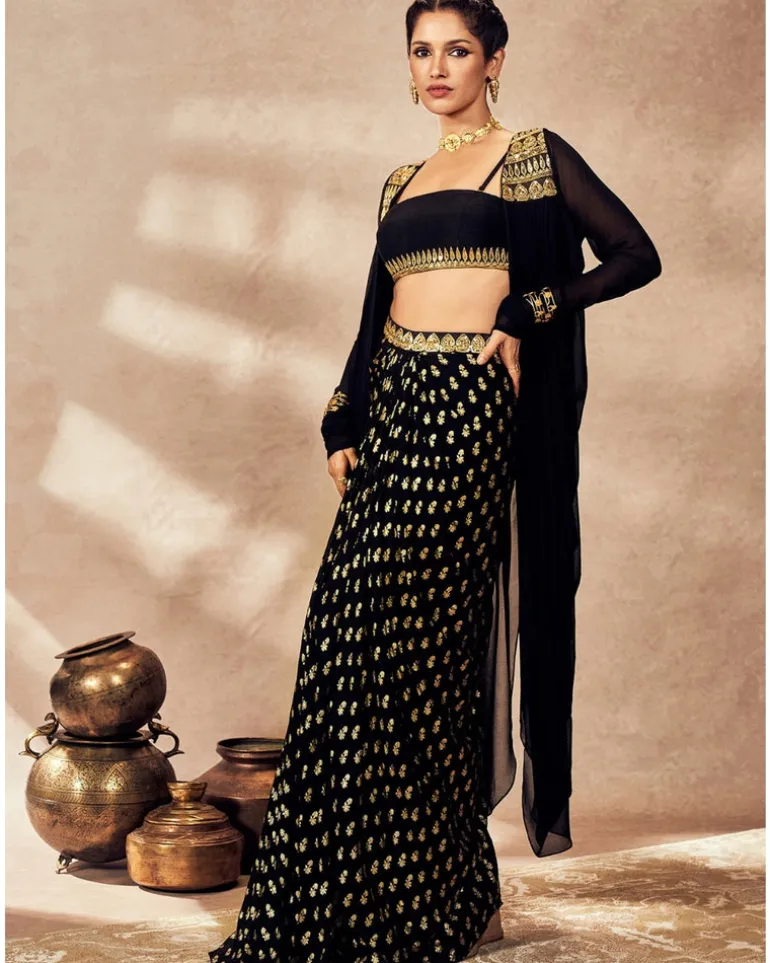 Black Pixie Dust Skirt Set