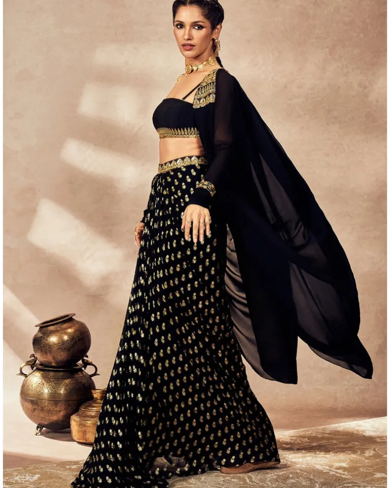 Black Pixie Dust Skirt Set