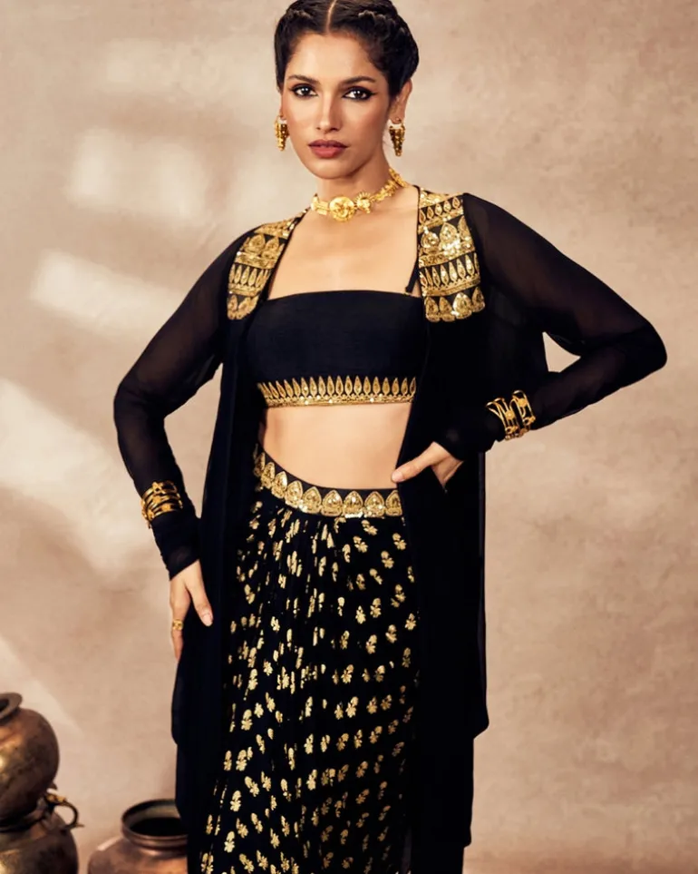 Black Pixie Dust Skirt Set