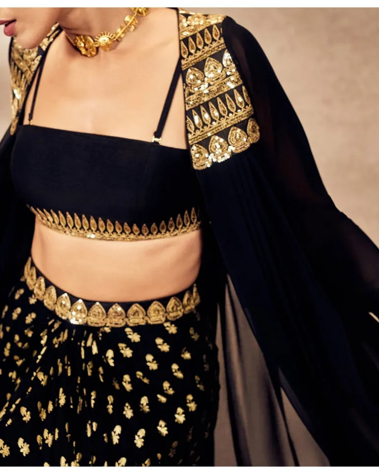 Black Pixie Dust Skirt Set