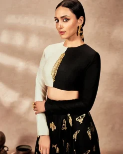 Black Potters Touch Skirt Set