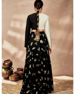 Black Potters Touch Skirt Set
