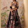 Black Print Demi Lehenga Set