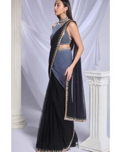 Black Rose Sari Set