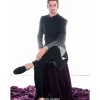 Black To Silver Ombre Sherwani Set