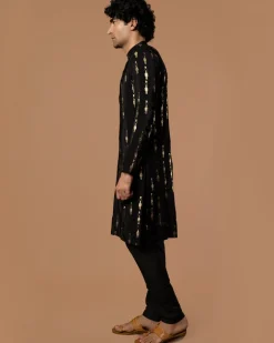 Black Tribal Pillar Kurta