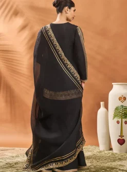 Black Trikone Sharara Set