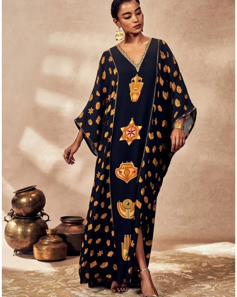 Black Trinkets Kaftan