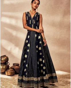 Black Trinkets Lehenga Set