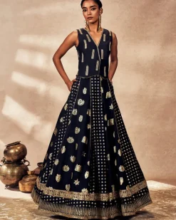 Black Trinkets Lehenga Set