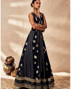 Black Trinkets Lehenga Set