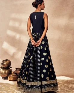 Black Trinkets Lehenga Set