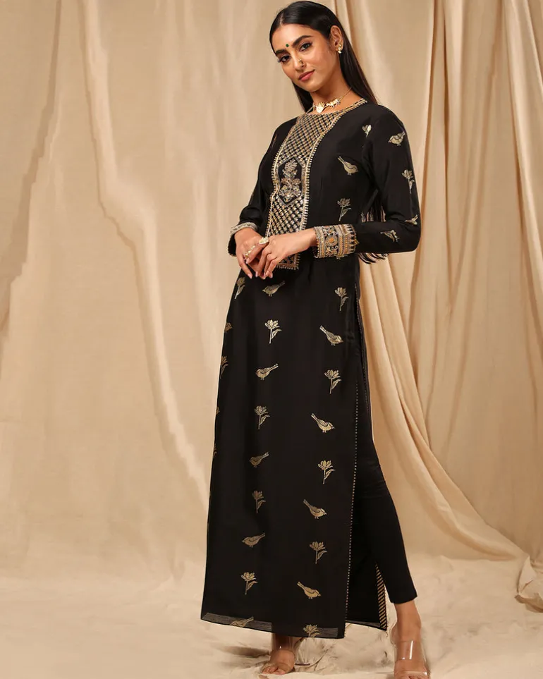 Black Vintage Fiona Kurta