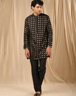 Black Wallflower Kurta Set