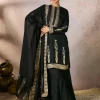 Black Whispering Lily Sharara Set