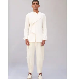 Block Shacket With Pinch Trouser Set