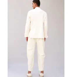 Block Shacket With Pinch Trouser Set