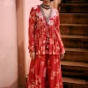 Bloom Red Peplum Set
