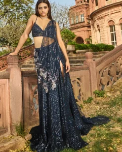 Blossom Drape Skirt Sari Set