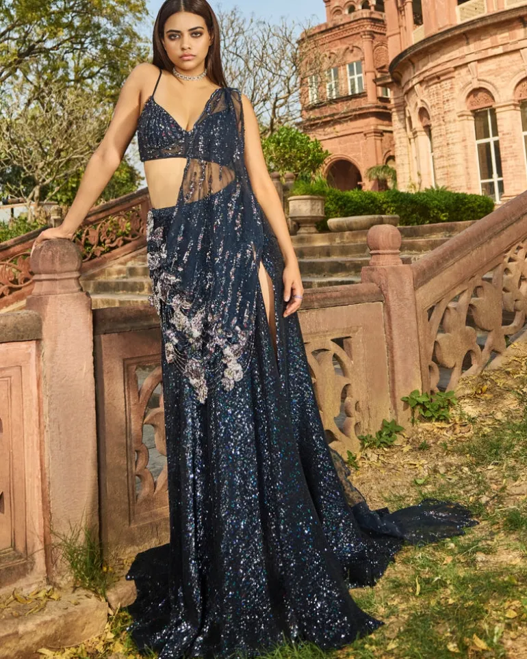 Blossom Drape Skirt Sari Set