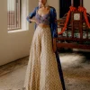 Blue & Cream Cape Set