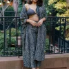 Blue Bandhani Cape Set
