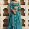 Blue Floral Botis Lehenga Set