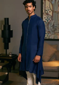 Blue Goe Drape Kurta Set