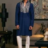 Blue Goe Metallic Kurta Set