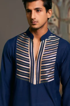 Blue Goe Metallic Kurta Set