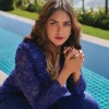 Blue Jacket Sharara Set