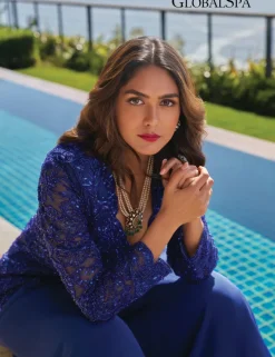 Blue Jacket Sharara Set