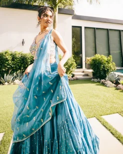 Blue Meadow Lehenga