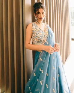 Blue Meadow Lehenga