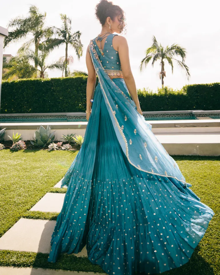 Blue Meadow Lehenga
