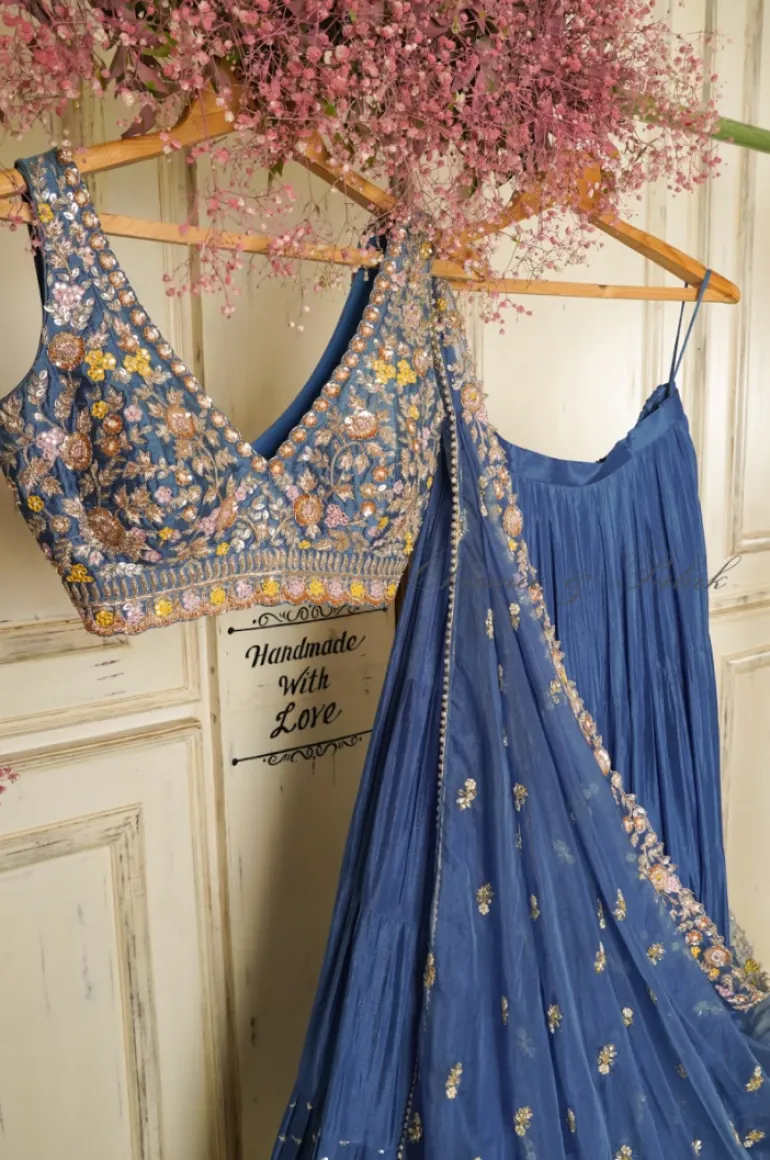 Blue Meadow Lehenga