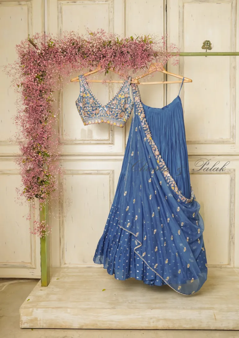 Blue Meadow Lehenga