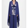Blue Metallic Structured Cape Set