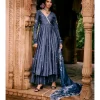 Blue Modal Silk Zardosi & Anarkali Set